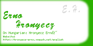 erno hronyecz business card